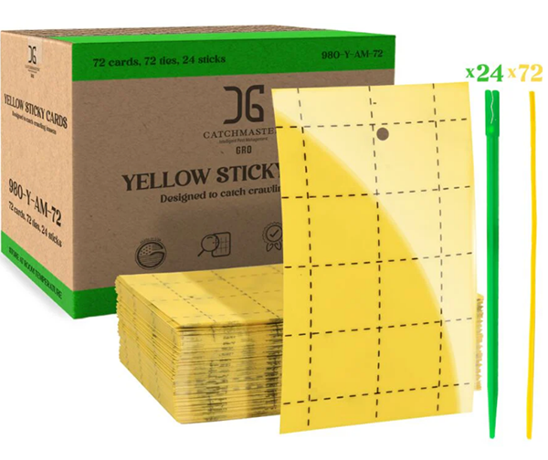 Catchmaster® 3" x 5" Yellow Sticky Cards - 72 per box