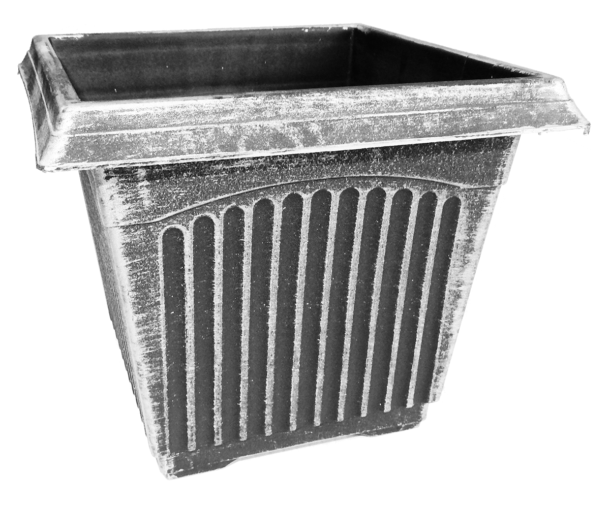 6.5 Inch Square Patio Planter Silver Wash - 100 per case