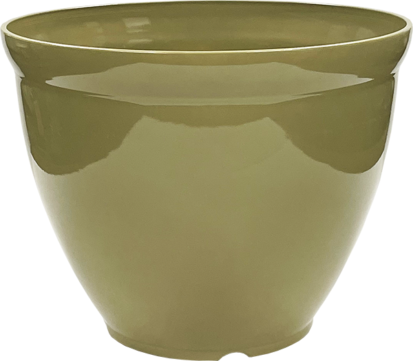 15 x 11.5 Inch Bell Planter Olive Green Gloss - 12 per case