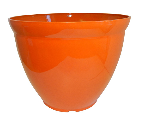 15 x 11.5 Inch Bell Planter Orange Gloss - 12 per case