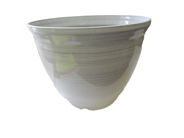 15 x 11.5 Bell Planter White Gloss Black Line - 12 per case