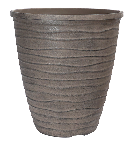 14" Tall Dune Planter with Rim Shaded Taupe - 13 per case