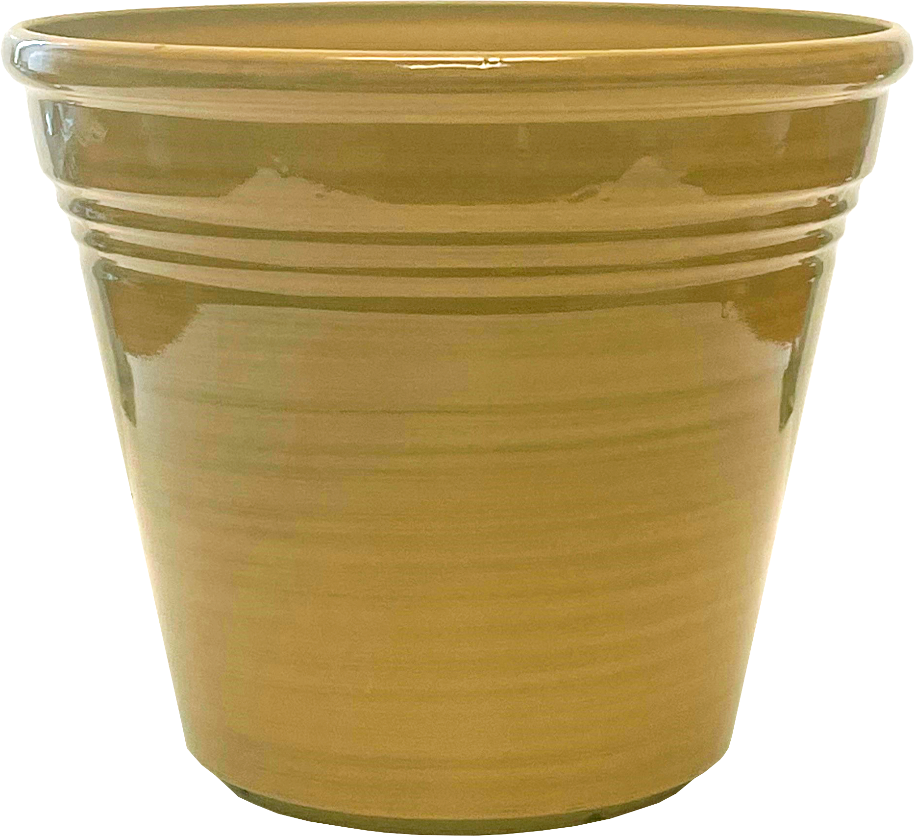 12 Inch Cassie Round Planter Brown with Lines – 24 per case