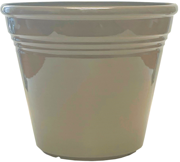 8 Inch Cassie Round Planter Grey with Lines – 24 per case