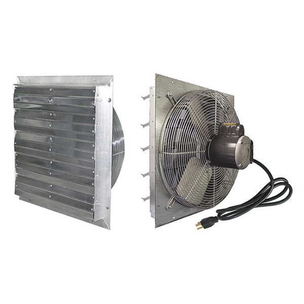 J&D ES Shutter Fan 115V 1/2HP 1PH Variable Speed Aluminum Shutter OSHA Guard with 6' Cord - 30 Inch