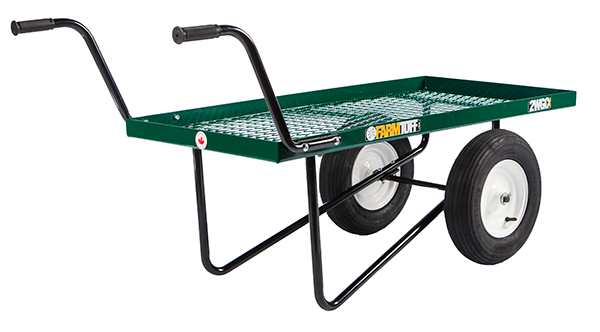 Metal Deck Push Cart with Flat Free Pneumatic Tires - 24" x 48"