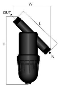 25A45-140 3/4" Manual Disc Filter 0.75 140 mesh 1-12GPM