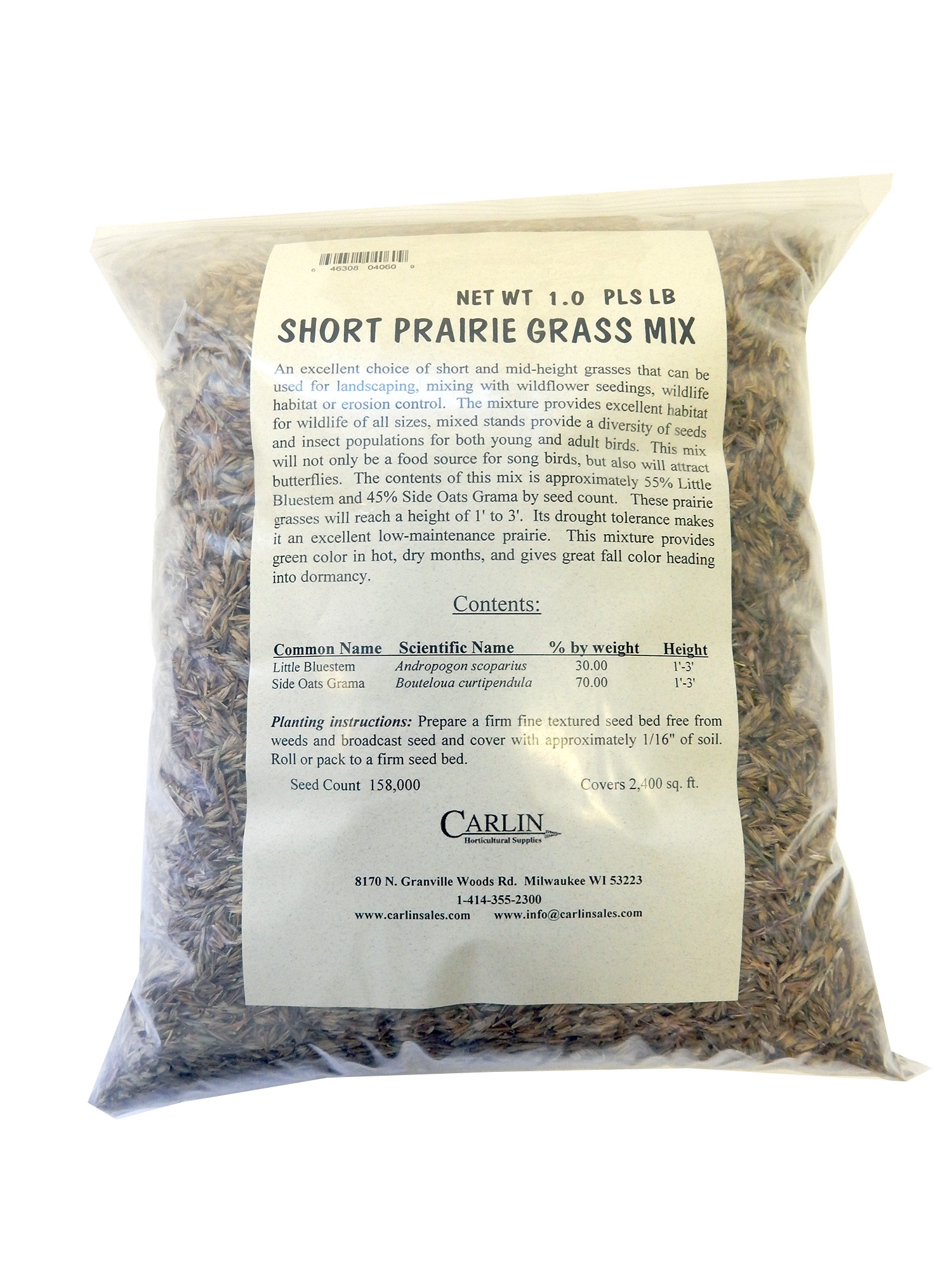 Short Prairie Grass Mix 1 lb