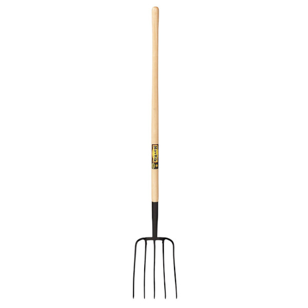 5 Tine Manure Fork 48” Wood Handle