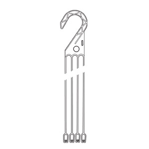 Hanger E12 22.5  4 Strand Green - 25 per bag