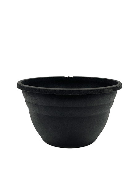 12 Inch Distressed Hanging Basket Black - 50 per case