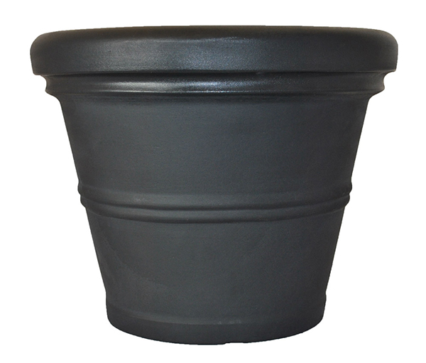 36" Rolled Rim Planter Black - 1 per case