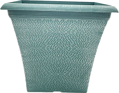 14.5 Inch April Square Planter Powder Lagoon Teal - 20 per case