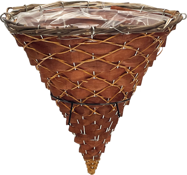 14 x 15 Inch Rattan Round Cone Copper 4 Strand Hanger – 20 per case