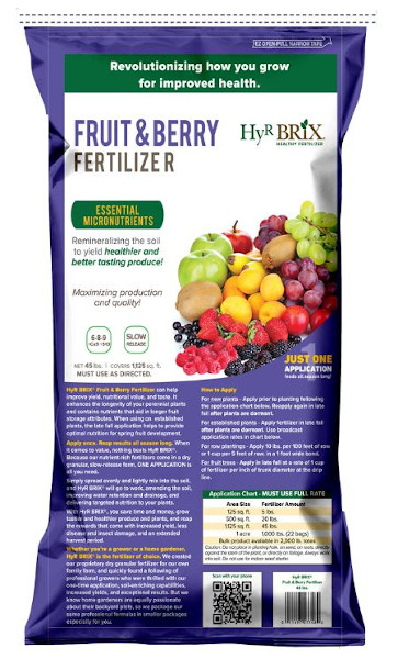 HyrBrix® Fruit & Berry Fertilizer 45 lb Bag - 40 per pallet